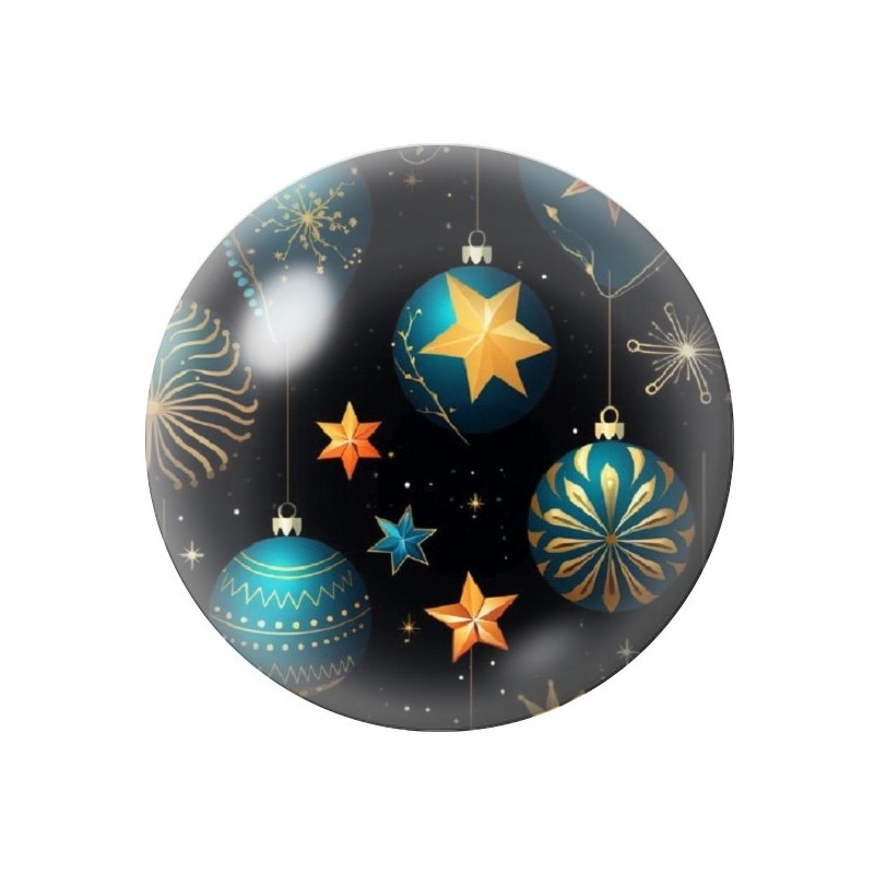 Cabochon en Verre Illustré Boules de Noël 12 à 25mm