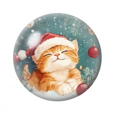 Cabochon en Verre Illustré Noël 12 à 25mm pour la création de bijoux fantaisie - DIY