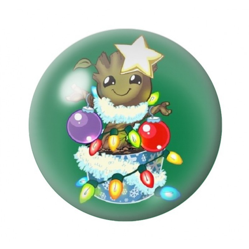 Cabochon en Verre Illustré Groot Noël 12 à 25mm