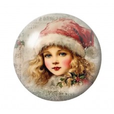 Cabochon en Verre Illustré Noël 12 à 25mm pour la création de bijoux fantaisie - DIY