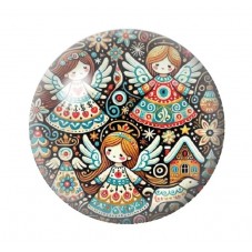 Cabochon en Verre Illustré Noël 12 à 25mm pour la création de bijoux fantaisie - DIY