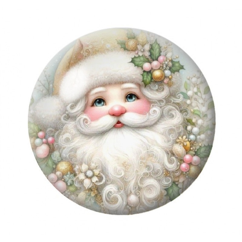 Cabochon en Verre Illustré Père-Noël 12 à 25mm