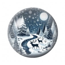 Cabochon en Verre Illustré Noël 12 à 25mm pour la création de bijoux fantaisie - DIY