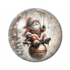 Cabochon en Verre Illustré Noël 12 à 25mm pour la création de bijoux fantaisie - DIY