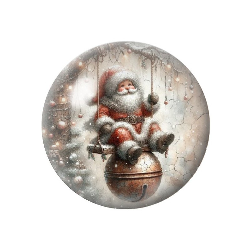 Cabochon en Verre Illustré Père-Noël 12 à 25mm