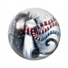 Cabochon en Verre Illustré Noël 12 à 25mm pour la création de bijoux fantaisie - DIY