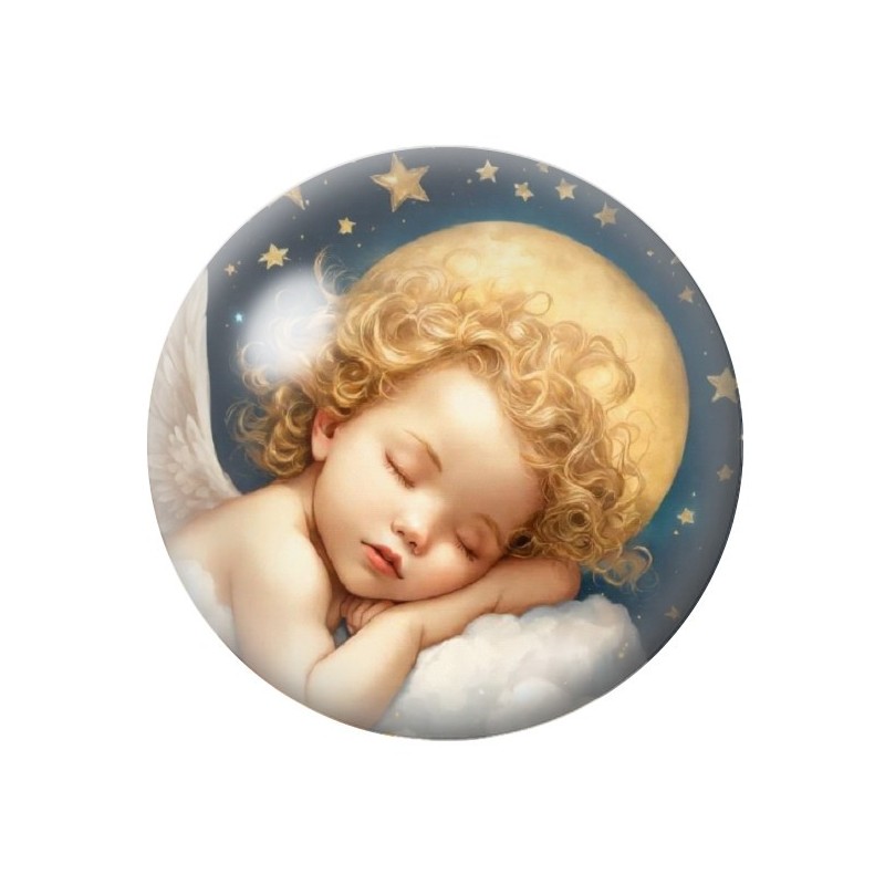 Cabochon en Verre Illustré Ange Noël 12 à 25mm