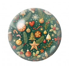 Cabochon en Verre Illustré Noël 12 à 25mm pour la création de bijoux fantaisie - DIY