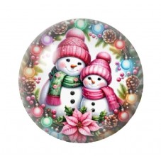 Cabochon en Verre Illustré Noël 12 à 25mm pour la création de bijoux fantaisie - DIY