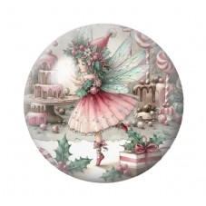 Cabochon en Verre Illustré Noël 12 à 25mm pour la création de bijoux fantaisie - DIY