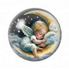 Cabochon en Verre Illustré Noël 12 à 25mm pour la création de bijoux fantaisie - DIY