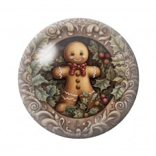 Cabochon en Verre Illustré Noël 12 à 25mm pour la création de bijoux fantaisie - DIY