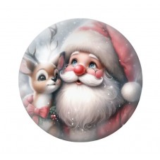 Cabochon en Verre Illustré Noël 12 à 25mm pour la création de bijoux fantaisie - DIY