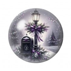 Cabochon en Verre Illustré Noël 12 à 25mm pour la création de bijoux fantaisie - DIY