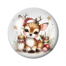 Cabochon en Verre Illustré Noël 12 à 25mm pour la création de bijoux fantaisie - DIY