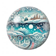 Cabochon en Verre Illustré Noël 12 à 25mm pour la création de bijoux fantaisie - DIY