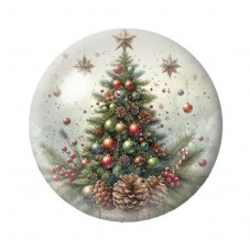 Cabochon en Verre Illustré Noël 12 à 25mm pour la création de bijoux fantaisie - DIY