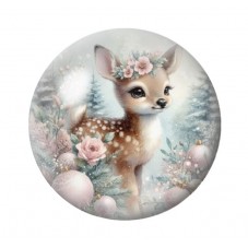 Cabochon en Verre Illustré Noël 12 à 25mm pour la création de bijoux fantaisie - DIY