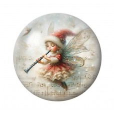 Cabochon en Verre Illustré Noël 12 à 25mm pour la création de bijoux fantaisie - DIY