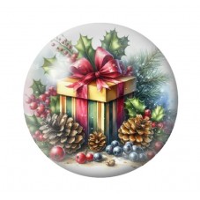 Cabochon en Verre Illustré Noël 12 à 25mm pour la création de bijoux fantaisie - DIY