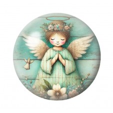 Cabochon en Verre Illustré Noël 12 à 25mm pour la création de bijoux fantaisie - DIY