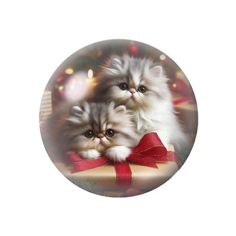 Cabochon en Verre Illustré Chats Noël 12 à 25mm