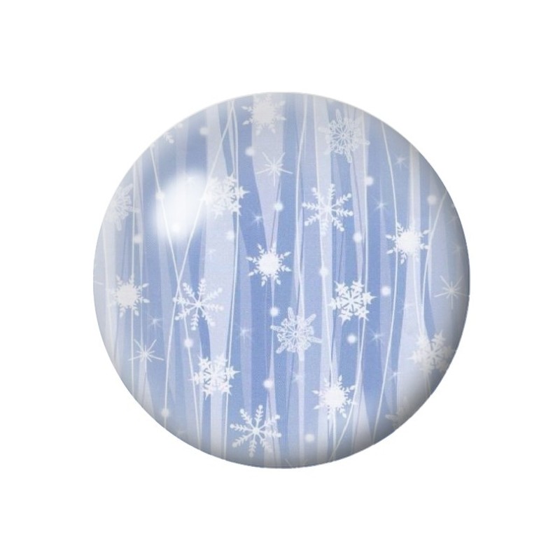 Cabochon en Verre Illustré Flocons de Neige Noël 12 à 25mm