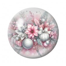 Cabochon en Verre Illustré Noël 12 à 25mm pour la création de bijoux fantaisie - DIY