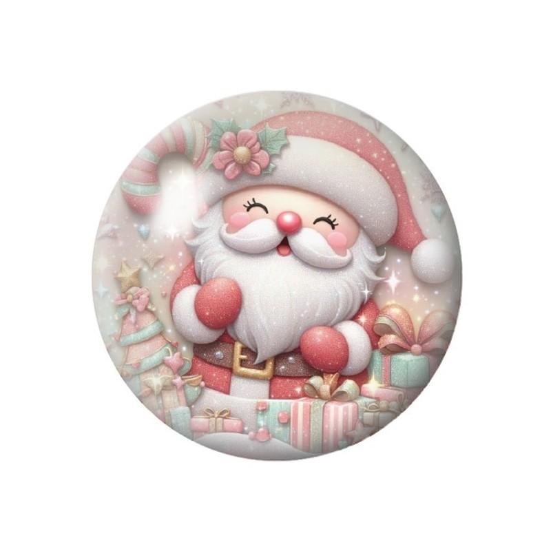 Cabochon en Verre Illustré Père-Noël 12 à 25mm