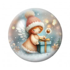 Cabochon en Verre Illustré Noël 12 à 25mm pour la création de bijoux fantaisie - DIY