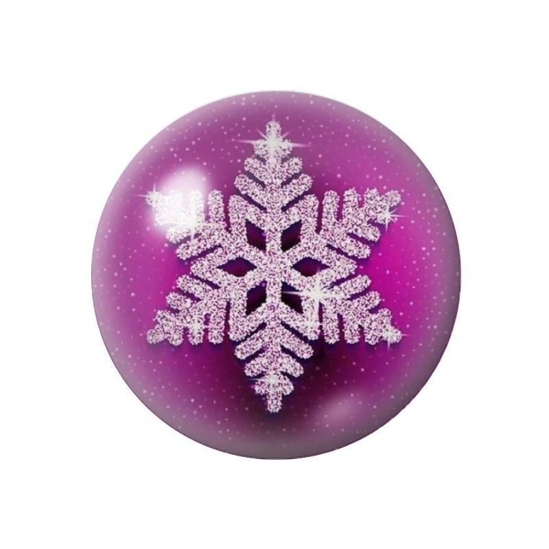 Cabochon en Verre Illustré Flocon de Neige Noël 12 à 25mm