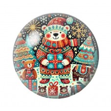Cabochon en Verre Illustré Noël 12 à 25mm pour la création de bijoux fantaisie - DIY