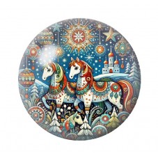 Cabochon en Verre Illustré Noël 12 à 25mm pour la création de bijoux fantaisie - DIY