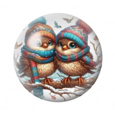 Cabochon en Verre Illustré Noël 12 à 25mm pour la création de bijoux fantaisie - DIY