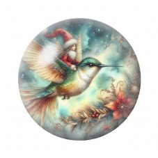 Cabochon en Verre Illustré Noël 12 à 25mm pour la création de bijoux fantaisie - DIY