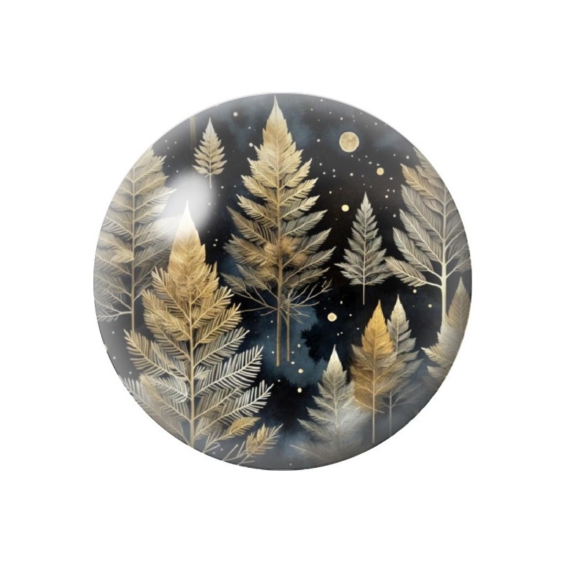 Cabochon en Verre Illustré Sapins Noël 12 à 25mm