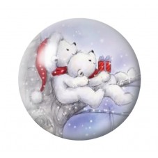 Cabochon en Verre Illustré Noël 12 à 25mm pour la création de bijoux fantaisie - DIY