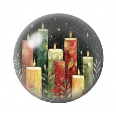 Cabochon en Verre Illustré Noël 12 à 25mm pour la création de bijoux fantaisie - DIY