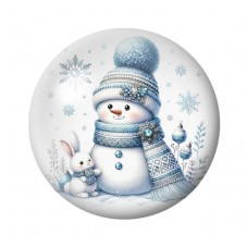 Cabochon en Verre Illustré Noël 12 à 25mm pour la création de bijoux fantaisie - DIY