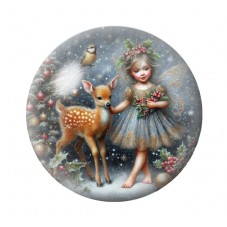 Cabochon en Verre Illustré Noël 12 à 25mm pour la création de bijoux fantaisie - DIY