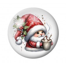 Cabochon en Verre Illustré Noël 12 à 25mm pour la création de bijoux fantaisie - DIY