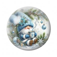 Cabochon en Verre Illustré Noël 12 à 25mm pour la création de bijoux fantaisie - DIY