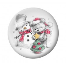 Cabochon en Verre Illustré Noël 12 à 25mm pour la création de bijoux fantaisie - DIY