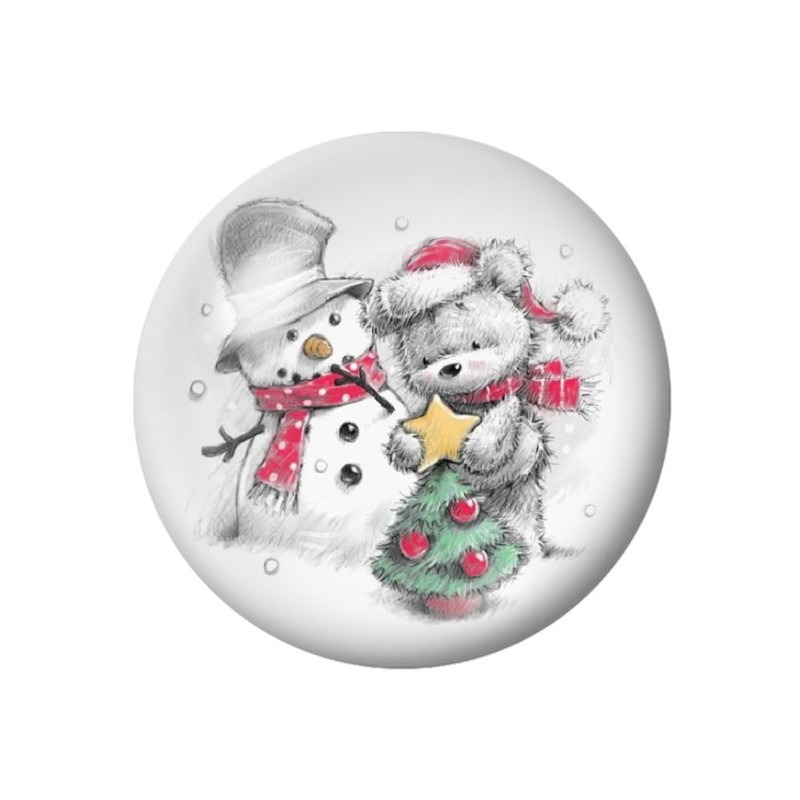 Cabochon en Verre Illustré Noël 12 à 25mm