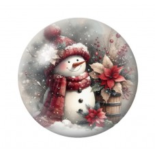 Cabochon en Verre Illustré Noël 12 à 25mm pour la création de bijoux fantaisie - DIY