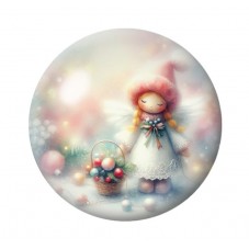 Cabochon en Verre Illustré Noël 12 à 25mm pour la création de bijoux fantaisie - DIY