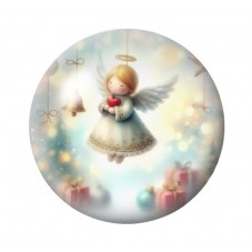 Cabochon en Verre Illustré Noël 12 à 25mm pour la création de bijoux fantaisie - DIY