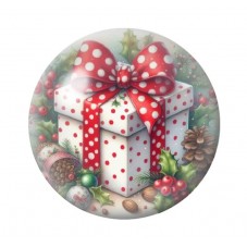 Cabochon en Verre Illustré Noël 12 à 25mm pour la création de bijoux fantaisie - DIY