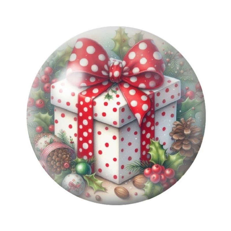 Cabochon en Verre Illustré Noël 12 à 25mm