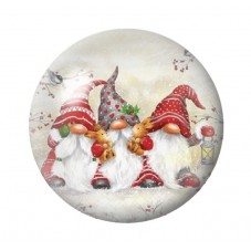 Cabochon en Verre Illustré Noël 12 à 25mm pour la création de bijoux fantaisie - DIY